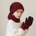 thumbnail image 2 of Edvintorg Hats for Children Kids Winter Beanie Hat Warm Knit Thick Ski Cap and Scarf Gloves Set for Girls Boys 1-11 Years, 2 of 4