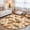 Amber, Chestnut, variant on Round Rugs 5Ft, Thanksgiving Round Area Rug Washable Indoor Throw Carpet, Fall Farmhouse Leaves Cones Orange Plaid Soft Non Slip Circle Rug for Cabinet Bathroom Home Decor Aesthetic