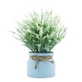 thumbnail image 1 of Cateissary Plantas en maceta falsas, de bonsái de plástico de lavanda de escritorio Artificial para interior, hogar, cocina, oficina, Decoración Blanco, 1 of 6