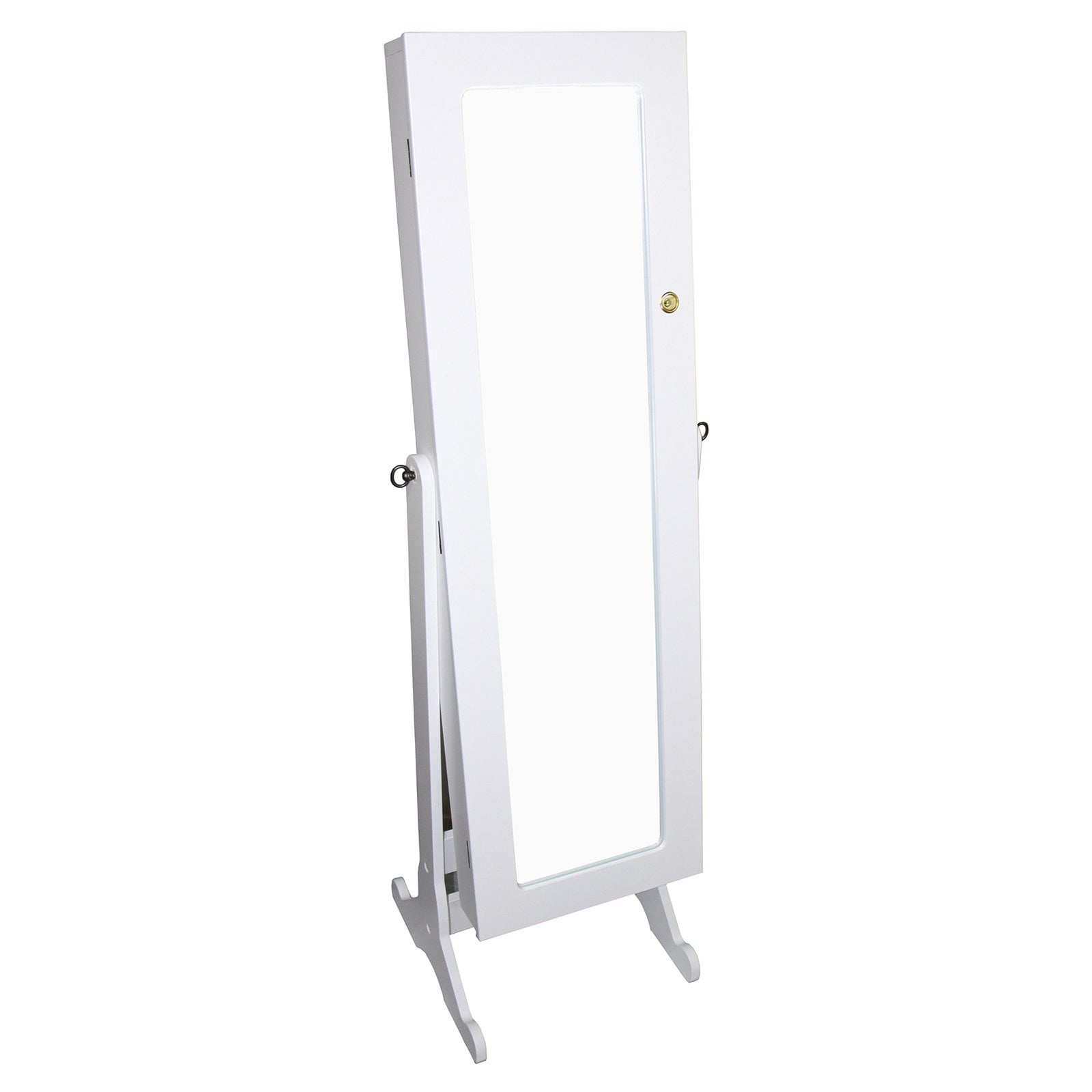 57" Tall Standing Floor Mirror, White finish, Rectangular Shape