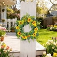 thumbnail image 5 of YingYouFu Daisy and Lavender Wreath Wildflower Wreath Spring and Summer Artificial Spring Silk Summer for Front Door Home Wall Wedding Festival Farmhouse Holiday Decor, 5 of 6
