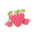 thumbnail image 3 of Bolso de hombro de punto, bolso cloche de crochet, precioso bolso decorativo con forma de fresa Rosa y rojo, 3 of 9