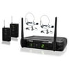 Pyle PDWM3400 - Premier Series Professional UHF Microphone System with Selectable Frequencies, Includes (2) Body-Pack Transmitters, (2) Headset & (2) Lavalier Mics