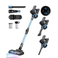 thumbnail image 1 of Aspiradora inalámbrica, aspiradora de varilla con potencia de succión de 28 kPa y luz LED, 3 modos, 6 en 1, ligera, con batería extraíble de 40 minutos de autonomía, ideal para el hogar, suelos duros, 1 of 5