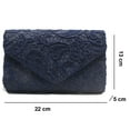 thumbnail image 5 of Gealach Women's Elegant Evening Clutch, Lace Handbag, Formal Purse, 22*5*13cm, Dark Blue, 5 of 8