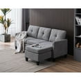thumbnail image 4 of Pemberly Row Contemporary Polyester Fabric Sectional Sofa in Gray, 4 of 10