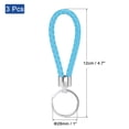 thumbnail image 2 of Uxcell Keyring Woven Lanyard Straps Braided Leather Keychain, Sky Blue 3 Pack, 2 of 5
