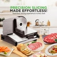 thumbnail image 6 of Electric Meat Slicer | 200W Automatic  & Bread Cutter | Adjustable Thickness Dial 0-15mm | Removable Stainless Steel Blade for Home Kitchen Use (Black), 6 of 6