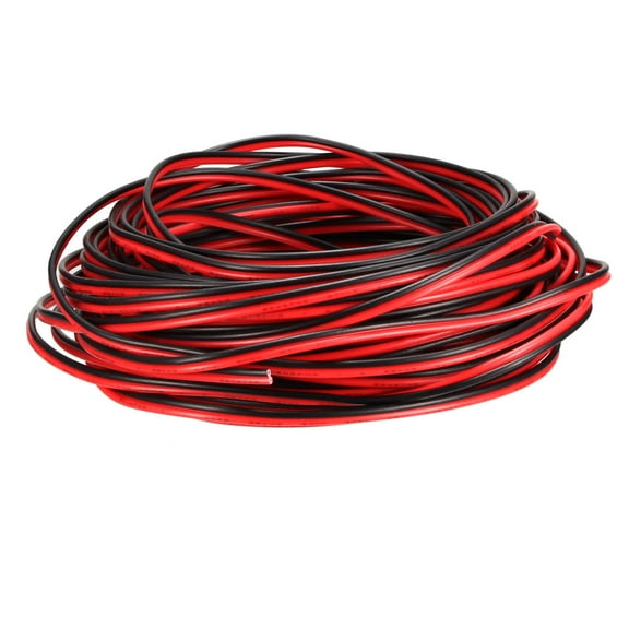 Extension Cable Wire Cord 2pin 28 AWG Parallel Wire 10M Length Red Black