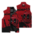 thumbnail image 5 of Chaqueta cortavientos con estampado 3D de superhéroe de Marvel Deadpool para hombre, chaqueta para correr y andar en bicicleta al aire libre, chaleco informal de moda para hombre, 5 of 5