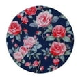 thumbnail image 2 of RUIYC Navy Blue Coral Tablecloth Pads for Round Tables Flora Waterproof Wipeable Round Table Cover for Indoor Patio Use Watercolor Fits up Diameter Tables, 2 of 7