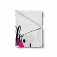 thumbnail image 2 of Hello Gorgeous Soft Flannel Fleece Throw Blanket, Modern Saying with Lipstick for Ladies Girls, Cozy Plush for Indoor and Outdoor Use, 70" x 90", Black White and Pink, by Ambesonne, 2 of 6