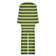 thumbnail image 4 of Kaemgyyd 2 Piece Pajama Set for Women Stripe Crew Neck Sleepshirt Wide Leg Pants Soft Lounge Pjs Set Sleepwear for Women, 4 of 5