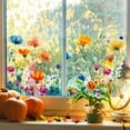 thumbnail image 4 of Pegatinas florales para ventanas: Calcomanías coloridas de primavera para vidrio, protección de doble cara contra colisiones con pájaros, adhesivos reutilizables sin pegamento para ventanas d, 4 of 6