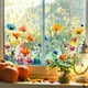 thumbnail image 4 of Pegatinas florales para ventanas: Calcomanías coloridas de primavera para vidrio, protección de doble cara contra colisiones con pájaros, adhesivos reutilizables sin pegamento para ventanas d, 4 of 6