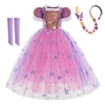 thumbnail image 1 of Vestido de Rapunzel para niña, disfraz de princesa para fiesta de Cosplay, regalo de cumpleaños enredado, disfraz de Halloween para niños de 2 a 10 años Fivean unisex, 1 of 2