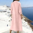thumbnail image 6 of BUIGTTKLOP Cotton Linen Summer Dresses for Women 3/4 Sleeve Maxi Dresses Casual V Neck A Line Flowy Long Dresses Beach Vacation Clothes, 6 of 6