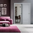thumbnail image 2 of Sliding Closet Bypass Doors | Veregio 7411 Matte Grey | Sturdy Rails Moldings Trims Hardware Set | Wood Solid Bedroom Wardrobe Doors -84" x 80" (2* 42x80), 2 of 5