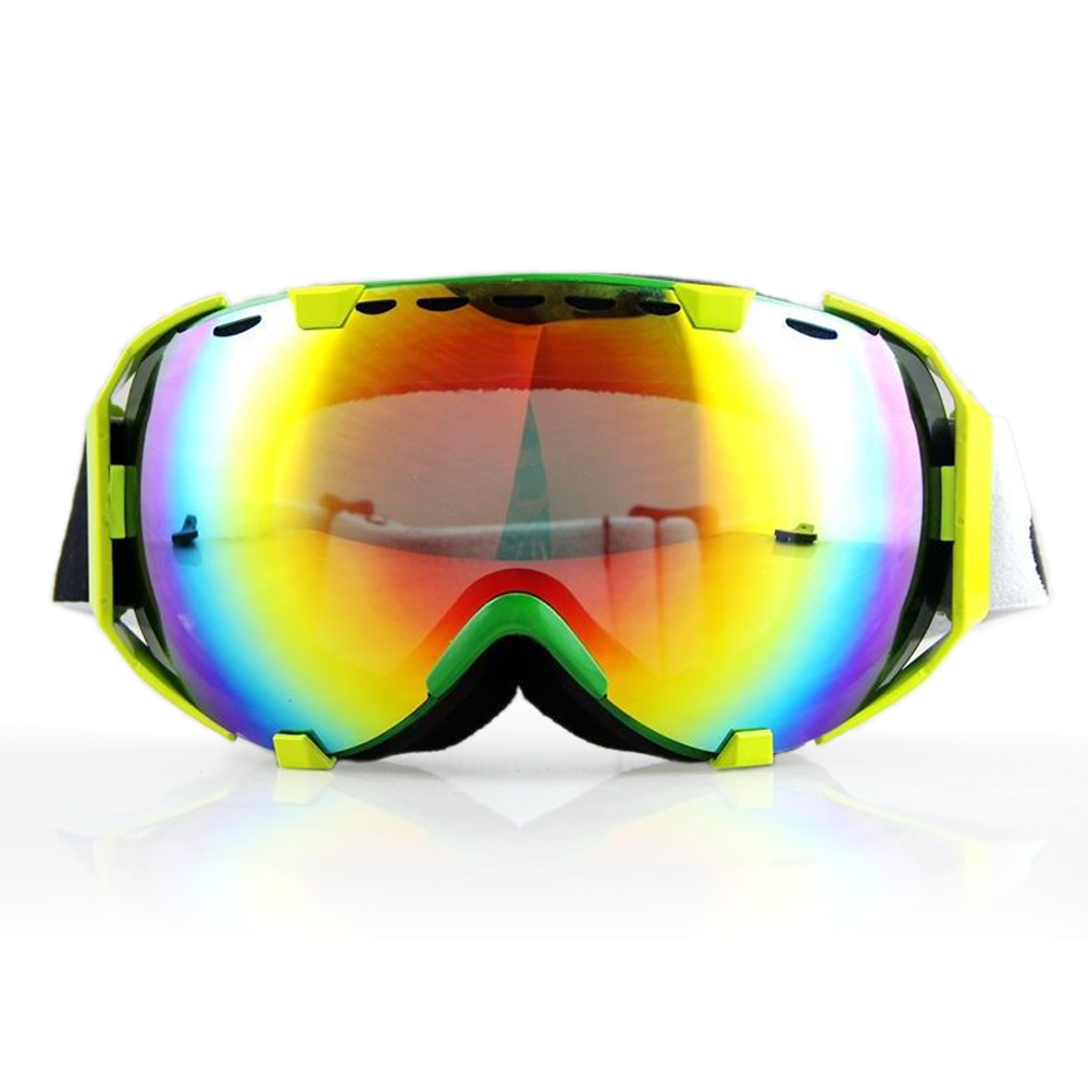 Ediors Windproof Snowmobile Ski Snow Goggles Eyewear Anti Fog Double Lens All Mountain UV Protection (105-2, Revo Red) by Ediors