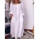 thumbnail image 1 of HH Women's Cotton and Linen Solid Color Loose Dress, 1 of 1