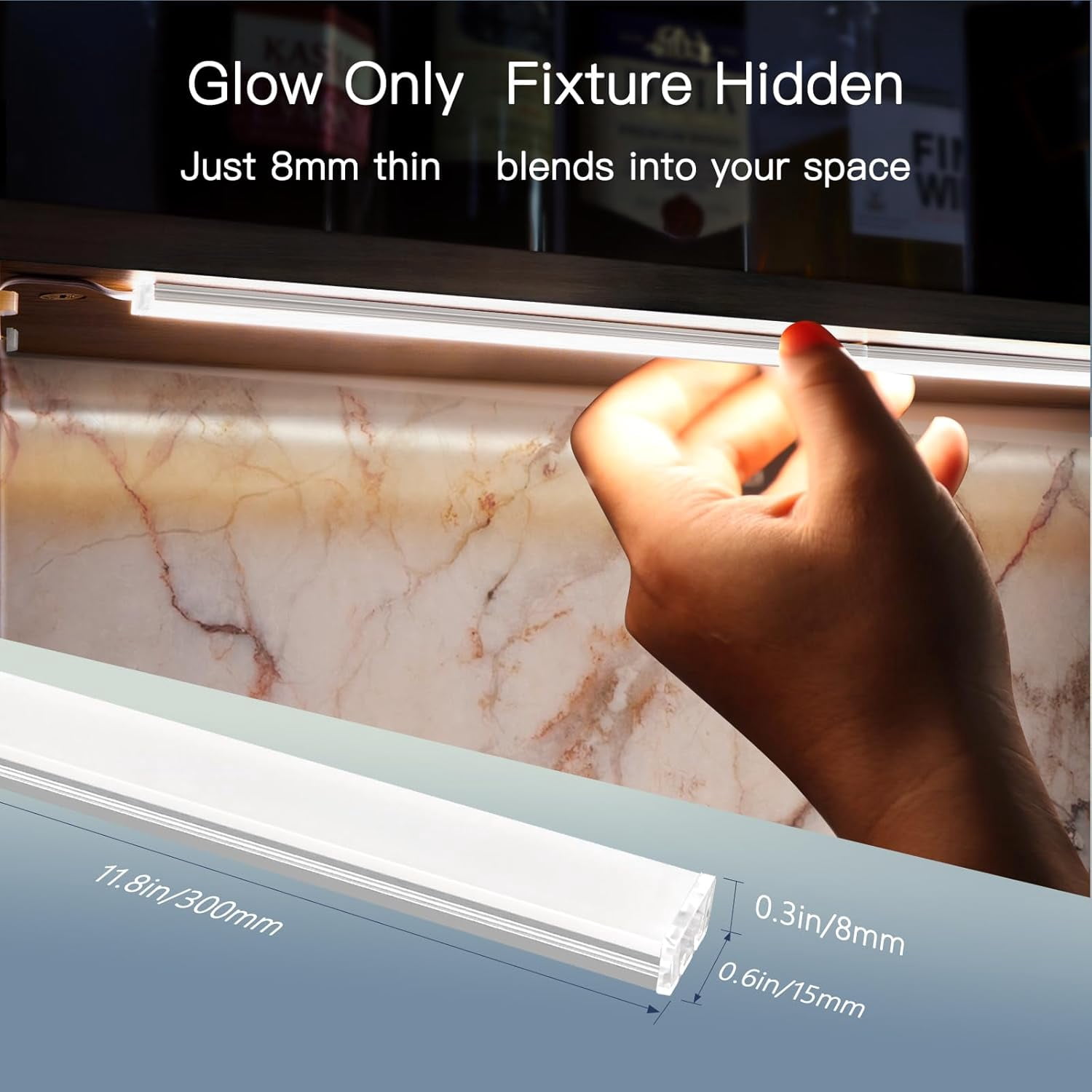 Under Cabinet LED Lighting, 6 Pack Ultra Slim Aluminum Light Bars, Plug-in Kitchen Lights, Smart App & Alexa Control, Dimmable 2700K–6500K, Linkable for Closet, Shelf, Display Cabinet