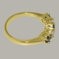 thumbnail image 3 of LBG British Made 14k Yellow Gold Real Sapphire & Opal Womens Eternity Ring - 33 size options - Size 8.25, 3 of 6