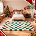 thumbnail image 4 of Checkered Area Rug 4x6 for Bedroom Living Room, Christmas Shag Rug Fuzzy Shaggy Bedside Carpet, Indoor Plush Floor Rugs for Kids Boys Girls Room Holiday Home Decor, 4 of 15