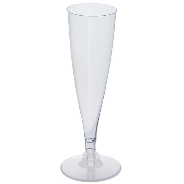 Efavormart 60 Pack 5oz Clear Plastic Disposable Champagne Flute Glasses | Hollow Stem | Detachable Base