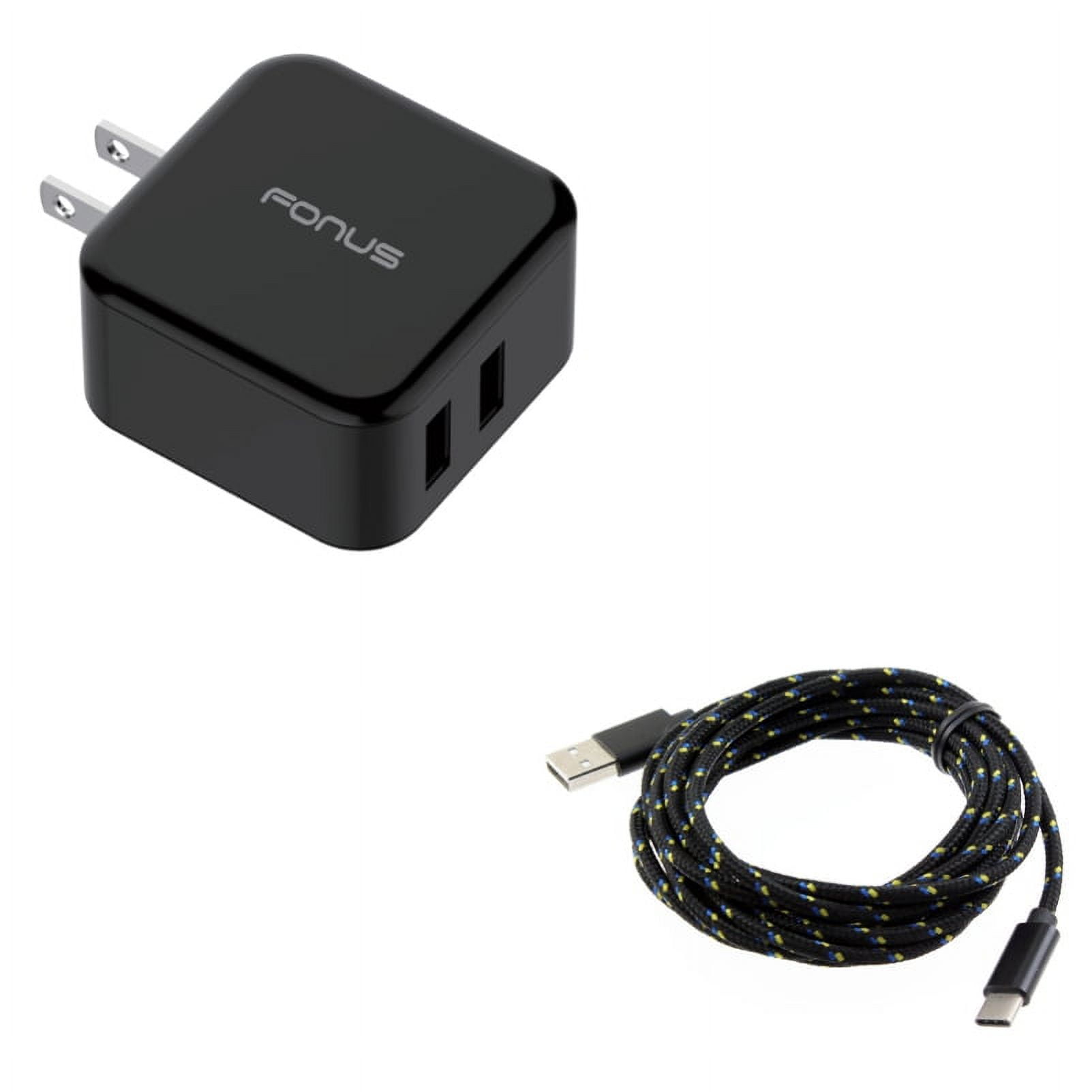 2-Port USB 30W Fast Home Charger w Power Cord Type-C 10ft USB Cable R7Q for Samsung Galaxy Tab S6 10.5 S5e 10.5 S4 10.5 Note 10 Plus A 10.1 (2019) Fold A20 A10e - Sony Xperia 5 10 Plus 1