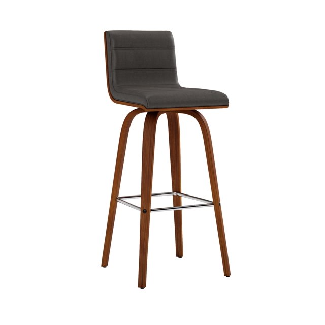 Taburete de bar Armen Living Vienna Mid-Century Modern 30 pulgadas, gris