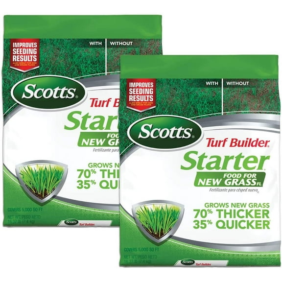 Scotts Turf Builder Starter Food for New Grass - Lawn Fertilizer - 2-Pack, 5,000 sq. ft.