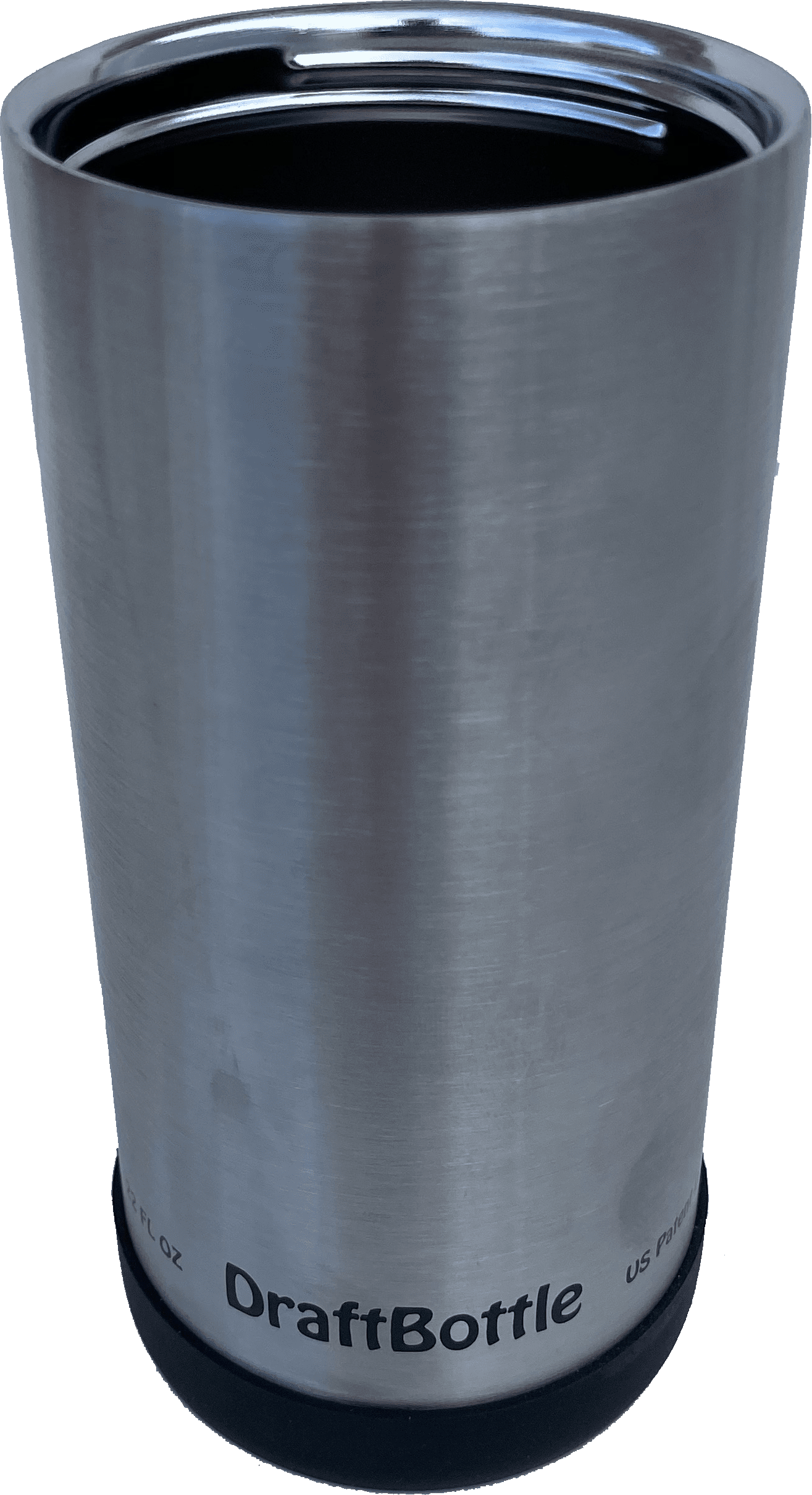 DraftBottle Brushed Stainless Steel Insulated Re-Usable Detachable Bottle with Silicone Bottom 22oz