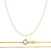 Orostar 14K Gold Chain Thin Box Chain Necklace 0.45MM Thickness and 16-20 inch Length
