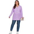 thumbnail image 4 of Cueply Women's Plus Size Cardigan Long Sleeve Lightweight Sheer Open Front Knited Cardigan 1X-4X, 4 of 6