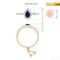 thumbnail image 4 of ANGARA Natural Floating Pear-Shaped Sapphire Bolo Ring with Halo in 14K Yellow Gold for Women (Size-6x4mm) | September Birthstone, Anniversary, Jewelry Gift for Women | Natural Blue Sapphire Ring, 4 of 8