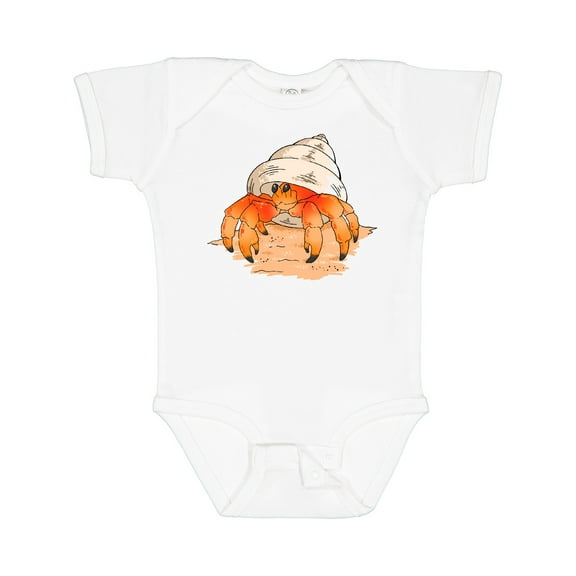 Inktastic Cute Hermit Crab on Beach Boys or Girls Baby Bodysuit