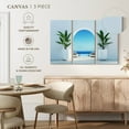 thumbnail image 5 of Elephant Stock Santorini Lounge Wall Art - Horizontal Multi Panel Canvas - Living Room Wall Decor - Architecture Multi Panel - Blue And Green Decor - 38" x 24", 5 of 8