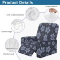 thumbnail image 4 of SCRAWLGOD Sea Turtle Hibiscus Navy Blue 4 Pieces Stretch Recliner Covers, Easy to Install Recliner Sofa Slipcover, Fitted Non Slip Reclining Slipcovers for Pets Soft Lazyboy Chair Covers, 4 of 7