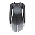 thumbnail image 4 of Doomiva Kids Girls Gradient Figure Skating Dress Shiny Rhinestone Mesh Long Sleeve Dance Competitions Training Outfit Grey 16, 4 of 7