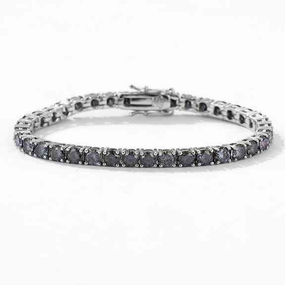 4MM Grey Moissanite Tennis Bracelets for Women Unisex 925 Silver Plated 18K White Gold Tennis Bracelet Men D Color VVS1 Moissanite Diamond Bracelet Jewelry 16-23CM