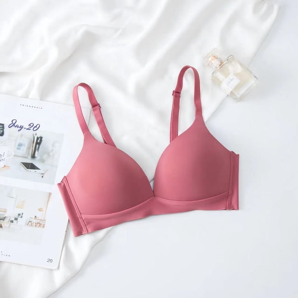 Ropa interior sin marcas Sin aros Pequeños frunces en el pecho Refuerzos superiores Fruncido lateral Pecho auxiliar Antiflacidez Escote en V profundo Sujetador sexy para chicas