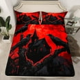 thumbnail image 2 of Feelyou Magic Black Crow Twin Sheet Sets for Kid, Gothic Halloween Castle Twin Fitted Sheet, Spooky Style Flat Sheet, Lightweight Room Decor, 3 Pieces, 2 of 7