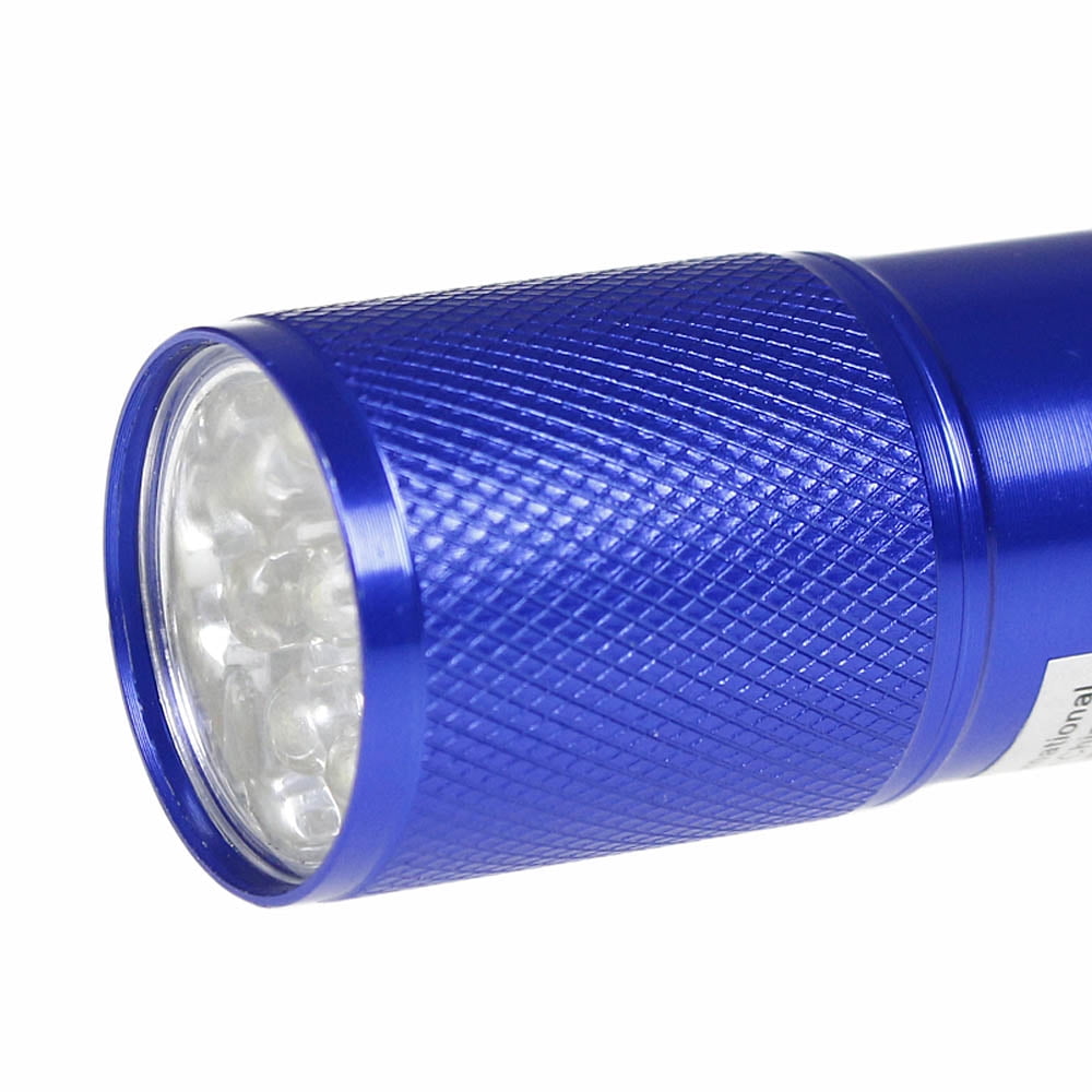 LED Metal Torch Pocket Black/Red/Silver/Blue AAA Carry Strap 