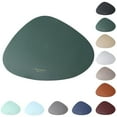 thumbnail image 2 of Coofit Faux Leather Placemat Waterproof Triangular Table Mat Table Placemat for Kitchen, 2 of 10