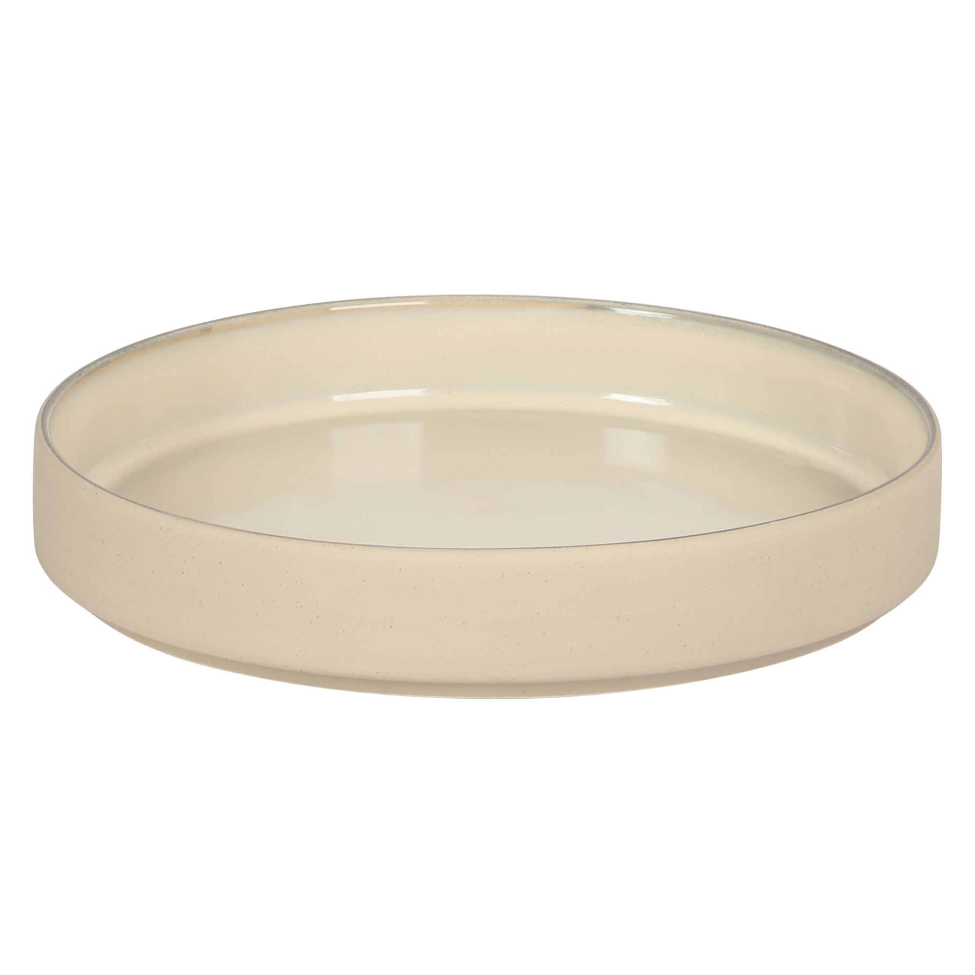 Gibson Elite Liberty Bay 16-Piece Pottery Clay Stoneware Dinnerware Set – Taupe Reactive Glaze, Stackable Plates and Bowls W/ Pasta Bowl, Service for 4 – Microwave & Dishwasher Safe