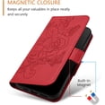 thumbnail image 2 of Case for iPhone 16 Pro, iPhone 16 Pro Wallet Case with Credit Card Holder Kickstand [RFID Blocking] Leather Emboss Rose Shockproof Phone Case for iPhone 16 Pro 6.3 inch Red MG, 2 of 14