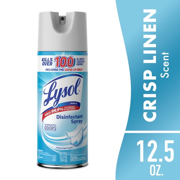 Lysol Disinfectant Spray, Sanitizing and Antibacterial Spray, Deodorizer, Crisp Linen, 12.5 oz