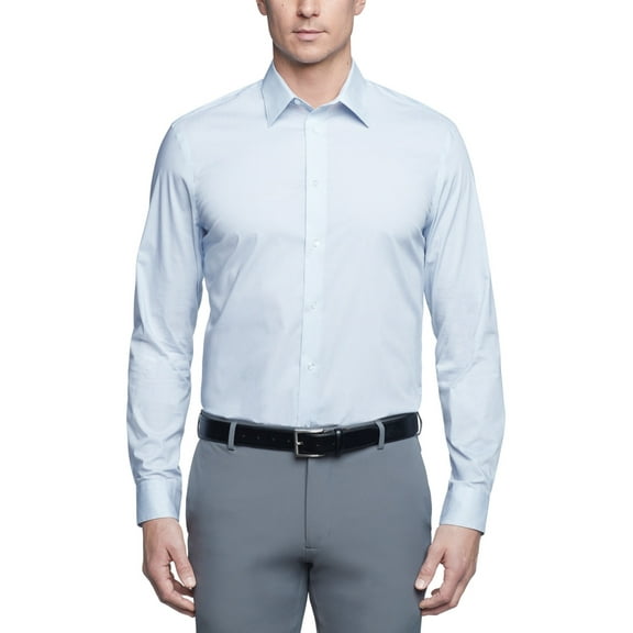 Calvin Klein Mens Slim fit Dress Shirt Large 16.5 in 36-37 Blue Geometric