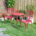 thumbnail image 1 of Ensemble Bistro de Patio Rouge 3 Pcs Table & 2 Chaises Ensemble de Meubles en Aluminium Moulé, 1 of 5