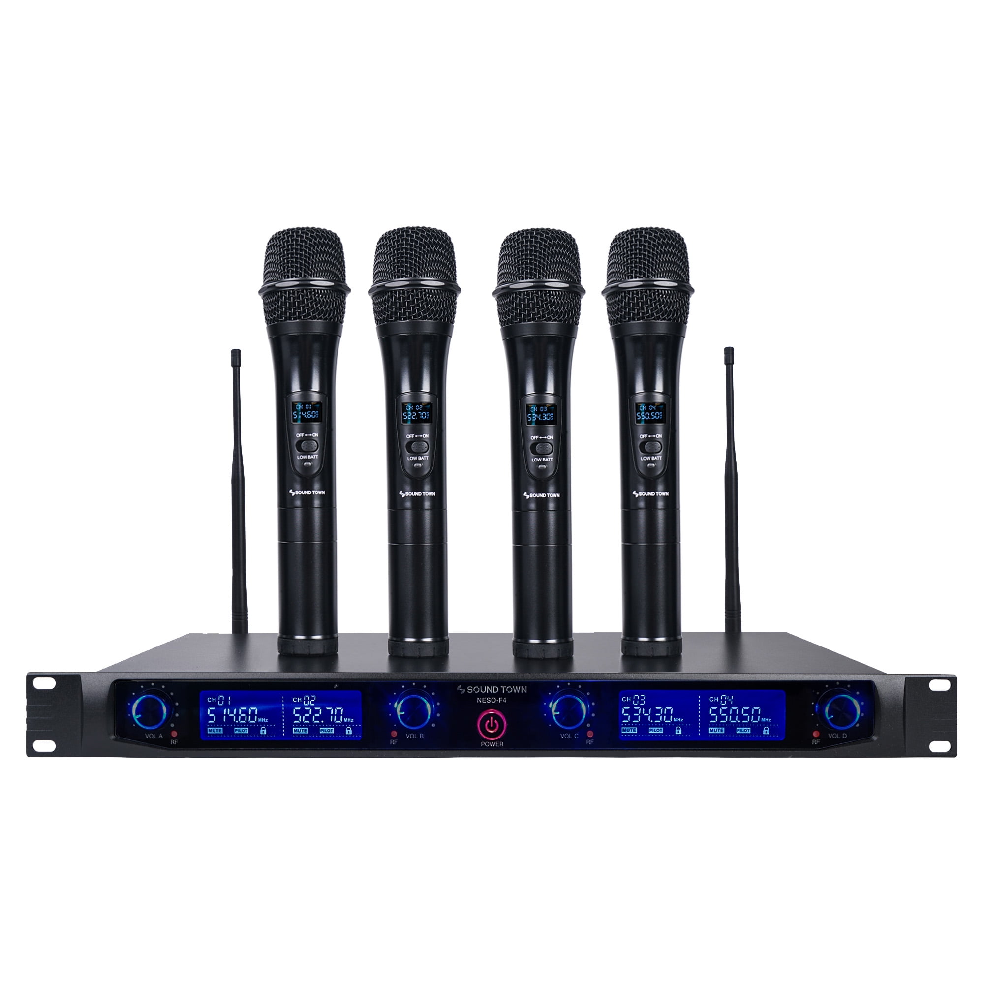 Buy Sound Town 4 Channels Professional UHF Wireless Microphone System